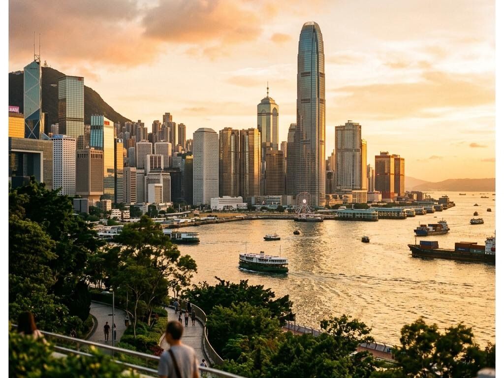 黃金時分的中環天際線